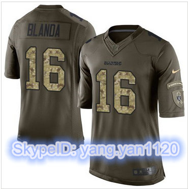 Nike Oakland Raiders #16 Jim Plunkett Green Men's Stitched NFL Limited Salute to Service Jersey