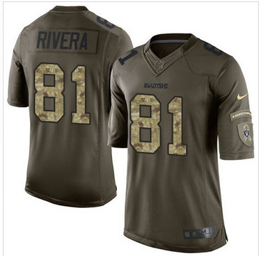 Nike Oakland Raiders #81 Mychal Rivera Green Men's Stitched NFL Limited Salute to Service Jersey