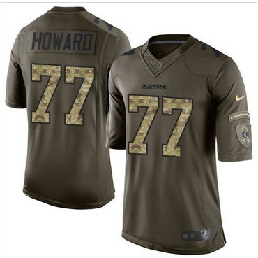Nike Oakland Raiders #77 Austin Howard Green Men's Stitched NFL Limited Salute to Service Jersey