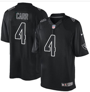 Nike Oakland Raiders #4 Derek Carr Black Men's Stitched NFL Impact Limited Jersey