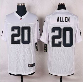 NEW Oakland Raiders #20 Nate Allen White Men's Stitched NFL Elite Jersey NEW Oakland Raiders #20 Nate Allen White Men's Stitched NFL Elite Jersey