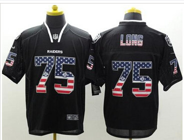 New Oakland Raiders #75 Howie Long Black NFL Elite USA Flag Fashion Jersey