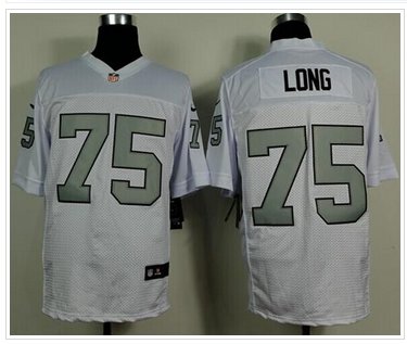 NEW Oakland Raiders #75 Howie Long White Silver No. NFL Elite Jersey