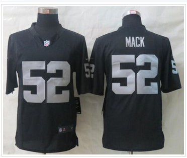 Oakland Raiders #52 Khalil Mack Black Team Color Men's Stitched NFL Game Jersey