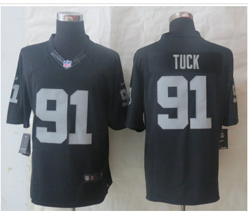 NEW Oakland Raiders #91 Justin Tuck Black NFL Limited Jersey