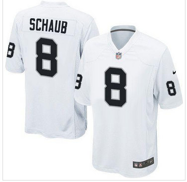 NEW Oakland Raiders #8 Matt Schaub White NFL Game Jersey