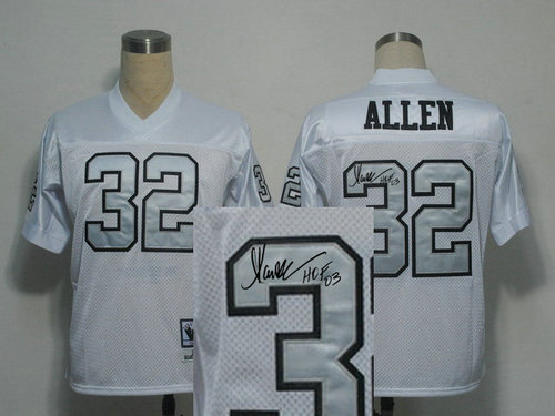 Okaland Raiders 32# Allen White throwback(Silver Number)(Signed Elite)