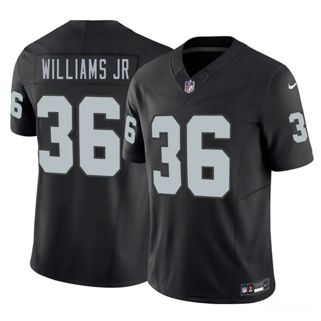 Men's Las Vegas Raiders #36 E.J. Williams Jr Black 2026 Draft F.U.S.E. Vapor Untouchable Limited Stitched Football Jersey Men's Las Vegas Raiders #36 E.J. Williams Jr Black 2026 Draft F.U.S.E. Vapor Untouchable Limited Stitched Football Jersey