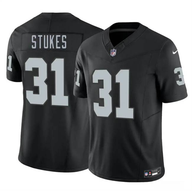 Men's Las Vegas Raiders #31 Treydan Stukes Black 2026 Draft F.U.S.E. Vapor Untouchable Limited Stitched Football Jersey