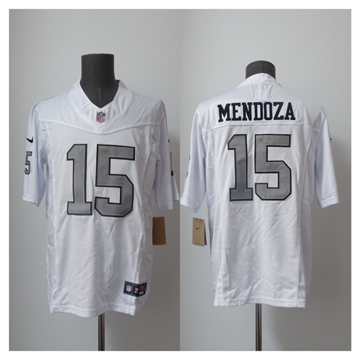 Men's Las Vegas Raiders #15 Fernando Mendoza White 2026 F.US.E. Draft Color Rush Vapor Untouchable Limited Stitched Football Jersey