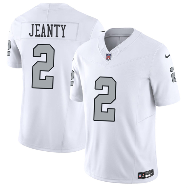 Men's Las Vegas Raiders #2 Ashton Jeanty White 2026 F.U.S.E. Color Rush Vapor Untouchable Limited Stitched Football Jersey