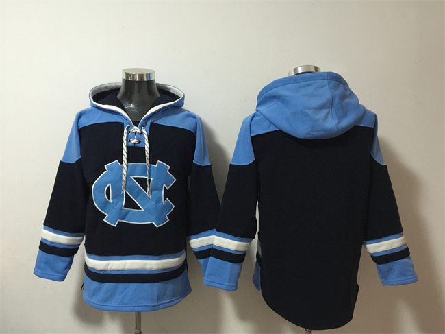 Men's North Carolina Tar Heels Blank Black Ageless Must-Have Lace-Up Pullover Hoodie Men's North Carolina Tar Heels Blank Black Ageless Must-Have Lace-Up Pullover Hoodie