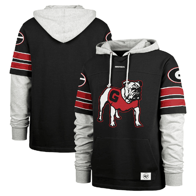 Men's Georgia Bulldogs Black 2024 '47 Blitz Cornerback Lacer Pullover Hoodie Men's Georgia Bulldogs Black 2024 '47 Blitz Cornerback Lacer Pullover Hoodie
