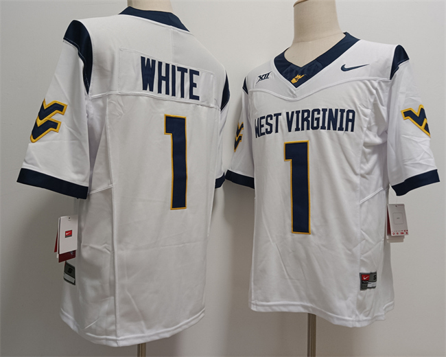 Men's West Virginia Mountaineers ACTIVE PLAYER Custom White F.U.S.E. Stitched Jersey Men's West Virginia Mountaineers ACTIVE PLAYER Custom White F.U.S.E. Stitched Jersey