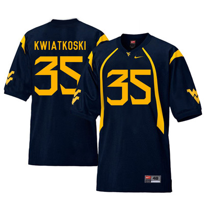 West Virginia Mountaineers 35 Nick Kwiatkoski Navy College Football Jersey