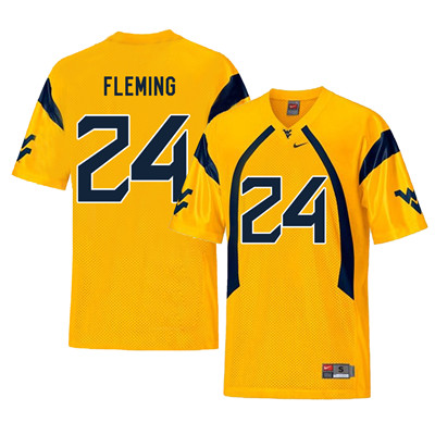 West Virginia Mountaineers 24 Maurice Fleming Gold College Football Jersey