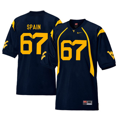 West Virginia Mountaineers 67 Quinton Spain Navy College Football Jersey