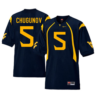 West Virginia Mountaineers 5 Chris Chugunov Navy College Football Jersey
