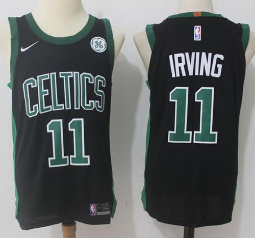Nike Celtics #11 Kyrie Irving Black NBA Swingman Jersey