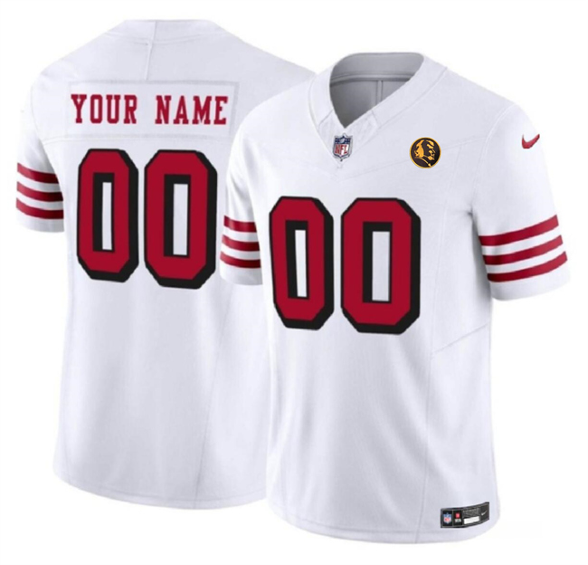 Men's San Francisco 49ers Active Player Custom White 2023 F.U.S.E. With John Madden Patch Vapor Limited Stitched Football Jersey Men's San Francisco 49ers Active Player Custom White 2023 F.U.S.E. With John Madden Patch Vapor Limited Stitched Football Jersey