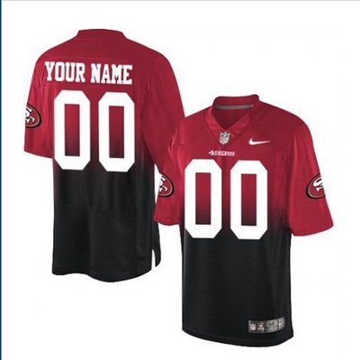 Men's Nike San Francisco 49ers Customized Elite RedBlack Fadeaway NFL Jersey