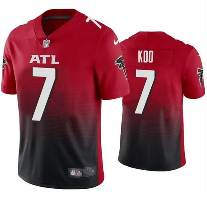 Men's Atlanta Falcons #7 Younghoe Koo Red Black Vapor Untouchable Limited Stitched Jersey Men's Atlanta Falcons #7 Younghoe Koo Red Black Vapor Untouchable Limited Stitched Jersey