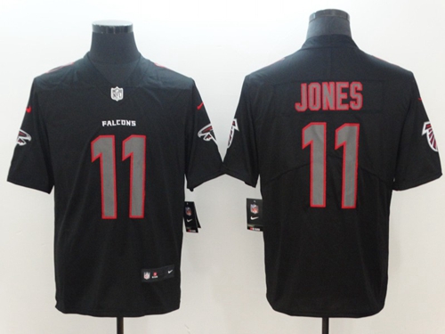 Nike Falcons #11 Julio Jones Black Men's Stitched NFL Limited Rush Impact Jersey