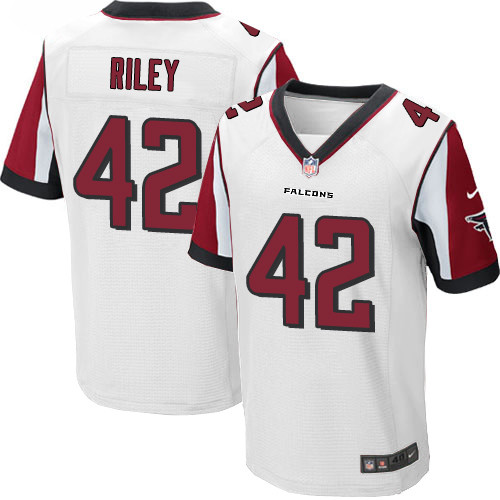 Nike Falcons #42 Duke Riley White Men's Stitched NFL Elite Jersey