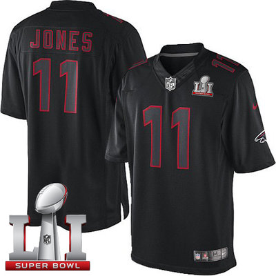 Nike Falcons #11 Julio Jones Black Super Bowl LI 51 Men's Stitched NFL Impact Limited Jersey Nike Falcons #11 Julio Jones Black Super Bowl LI 51 Men's Stitched NFL Impact Limited Jersey