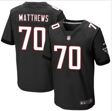 Nike Atlanta Falcons #70 Jake Matthews Black Alternate Men's Stitched NFL Elite Jersey