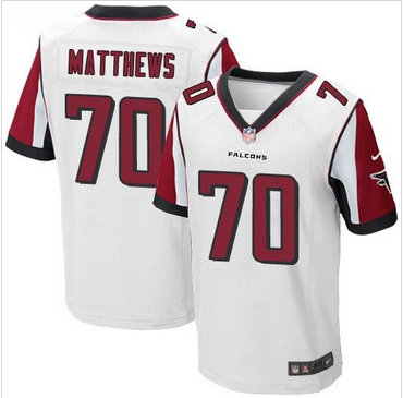 Nike Atlanta Falcons #70 Jake Matthews White Men's Stitched NFL Elite Jersey