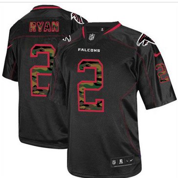 NEW Atlanta Falcons #2 Matt Ryan Black NFL Elite Camo Fashion Jersey