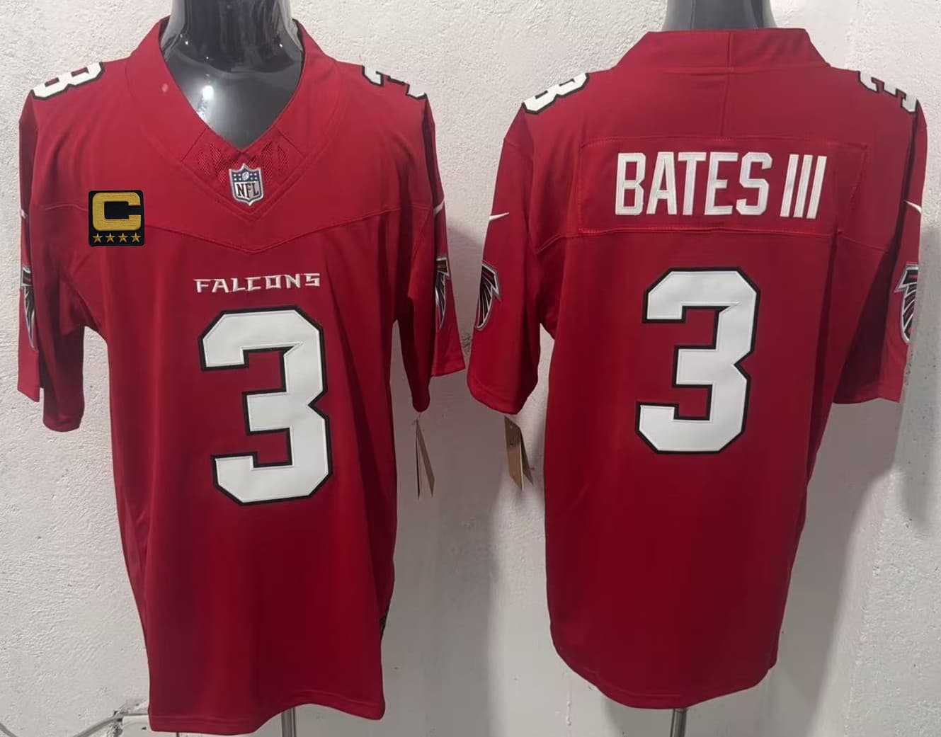 Men's Atlanta Falcons #3 Jessie Bates III Red 2026 New F.U.S.E. 4-Star C Patch Vapor Untouchable Limited Stitched Football Jersey