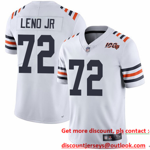 Bears #72 Charles Leno Jr White Alternate Men's Stitched Football Vapor Untouchable Limited 100th Season Jersey
