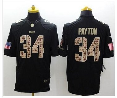 NEW Chicago Bears #34 Walter Payton Black NFL Limited Salute to Service jersey