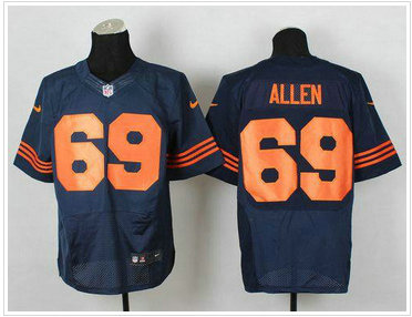 Chicago Bears #69 Jared Allen Navy Blue 1940s Throwback NFL Elite Jersey