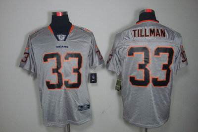 NEW NFL Chicago Bears 33 Charles Tillman Lights Out Grey Jerseys(Elite)