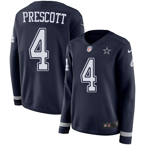 Nike Cowboys #4 Dak Prescott Navy Blue Team Color Women's Stitched