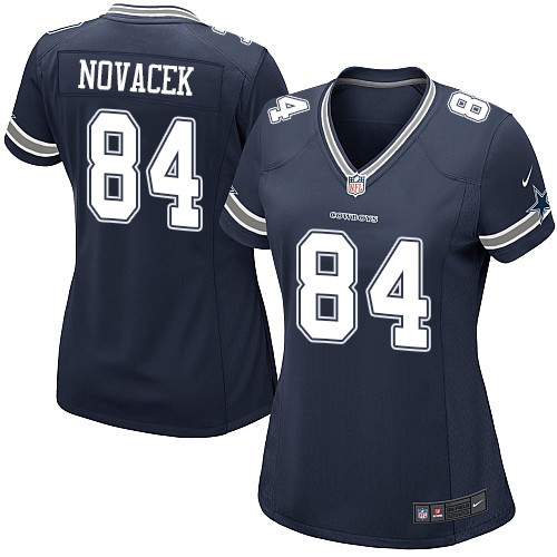 Nike Cowboys #84 Jay Novacek Navy Blue Women's Team Color NFL Game Jersey