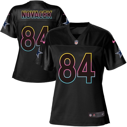 Nike Cowboys #84 Jay Novacek Black Women's Fashion NFL Game Jersey