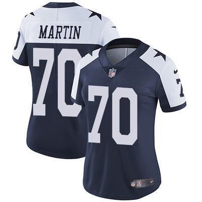 Nike Cowboys #70 Zack Martin Navy Blue Thanksgiving Women's Stitched NFL Vapor Untouchable Limited Throwback Jersey Nike Cowboys #70 Zack Martin Navy Blue Thanksgiving Women's Stitched NFL Vapor Untouchable Limited Throwback Jersey