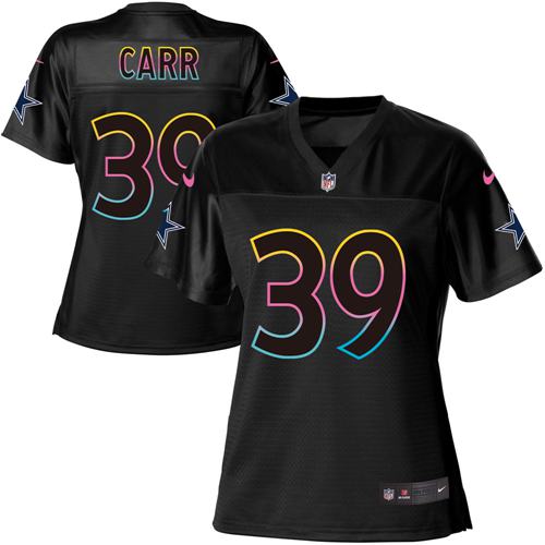 Nike Cowboys #39 Brandon Carr Black Women's NFL Fashion Game Jersey