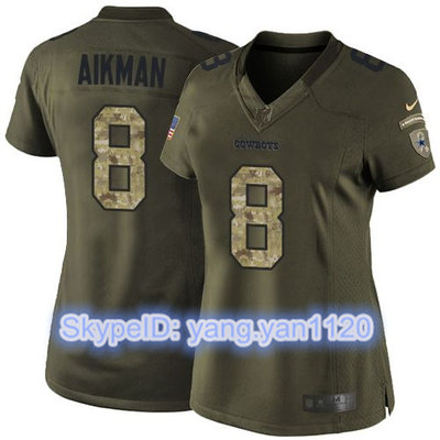 Nike Cowboys #8 Troy Aikman Green Women's Stitched NFL Limited Salute to Service Jersey Nike Cowboys #8 Troy Aikman Green Women's Stitched NFL Limited Salute to Service Jersey
