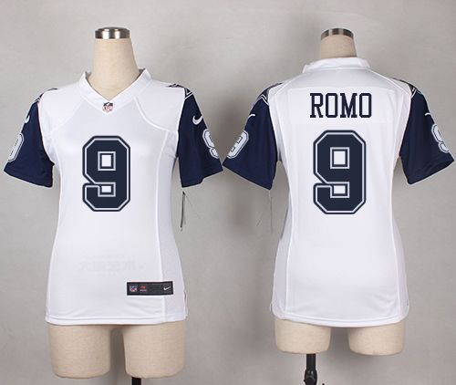 Nike Cowboys #9 Tony Romo White Women's Stitched NFL Elite Rush Jersey