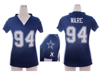 NEW women nfl Dallas Cowboys #94 DeMarcus Ware blue jers