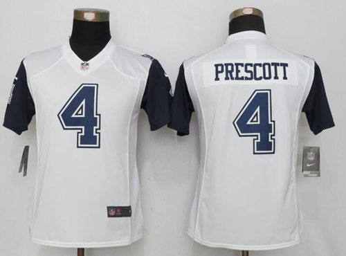 Nike Cowboys #4 Dak Prescott White Women's Stitched NFL Limited Rush Jersey