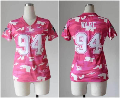 NEW women nfl jerseys Dallas Cowboys #94 DeMarcus Ware pink(fashion camo)