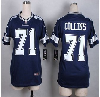Women New Cowboys #71 La'el Collins Navy Blue Team Color Stitched NFL Elite jersey