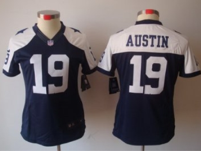 Women NEW Dallas Cowboys 19 Miles Austin Blue Thankgivings NEW NFL Jerseys