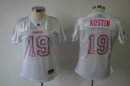 Women Dallas Cowboys 19 Miles Austin Star Struck White Fashion Jersey